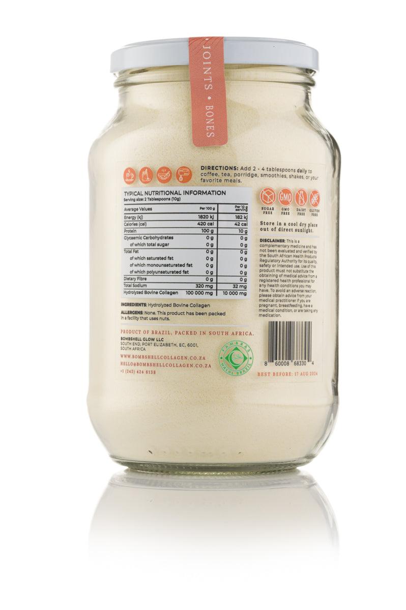 Bovine Collagen: Unflavoured (500g Glass Jar)